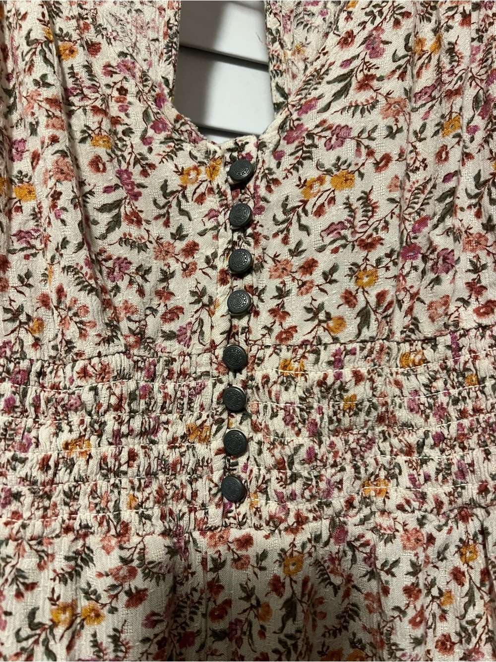 American Eagle Outfitters Blush Floral V-Neck Wide-Leg Jumpsuit - Picture 6 of 12